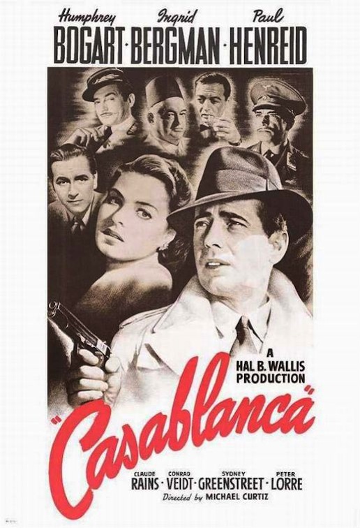 The original poster for 1942â€™s â€œCasablanca.â€ Courtesy Bill Gold/Warner Bros./Wikimedia Commons